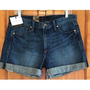 Calvin Klein Women's Medium Wash Blue Denim Jean Shorts Cuffs Belt Loops NWT 10